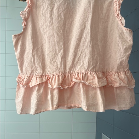 Little White House Pink Flutter Sleeve Peplum Tank Top Size Small - Picture 6 of 10